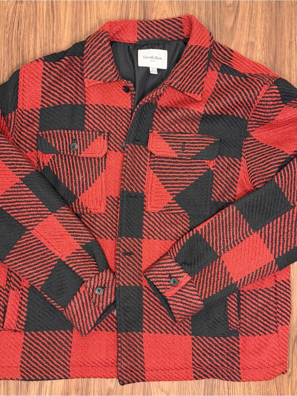 Goodfellow & Co Red and Black Buffalo Plaid Jacket